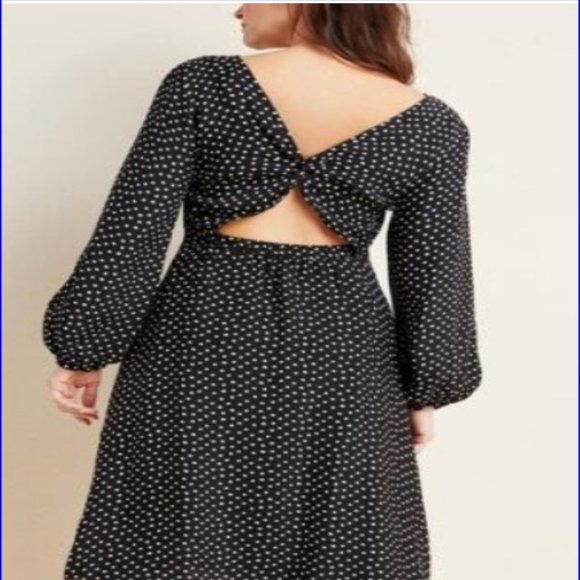 Anthropologie Eva Franco Polka Dot Dress New $149 Cocktail Keyhole Back Fall NWT - Picture 3 of 7